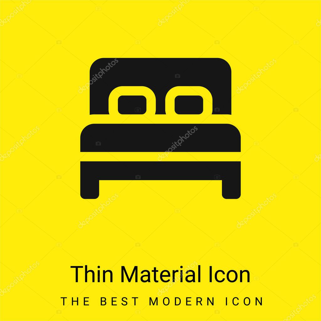 Bed minimal bright yellow material icon
