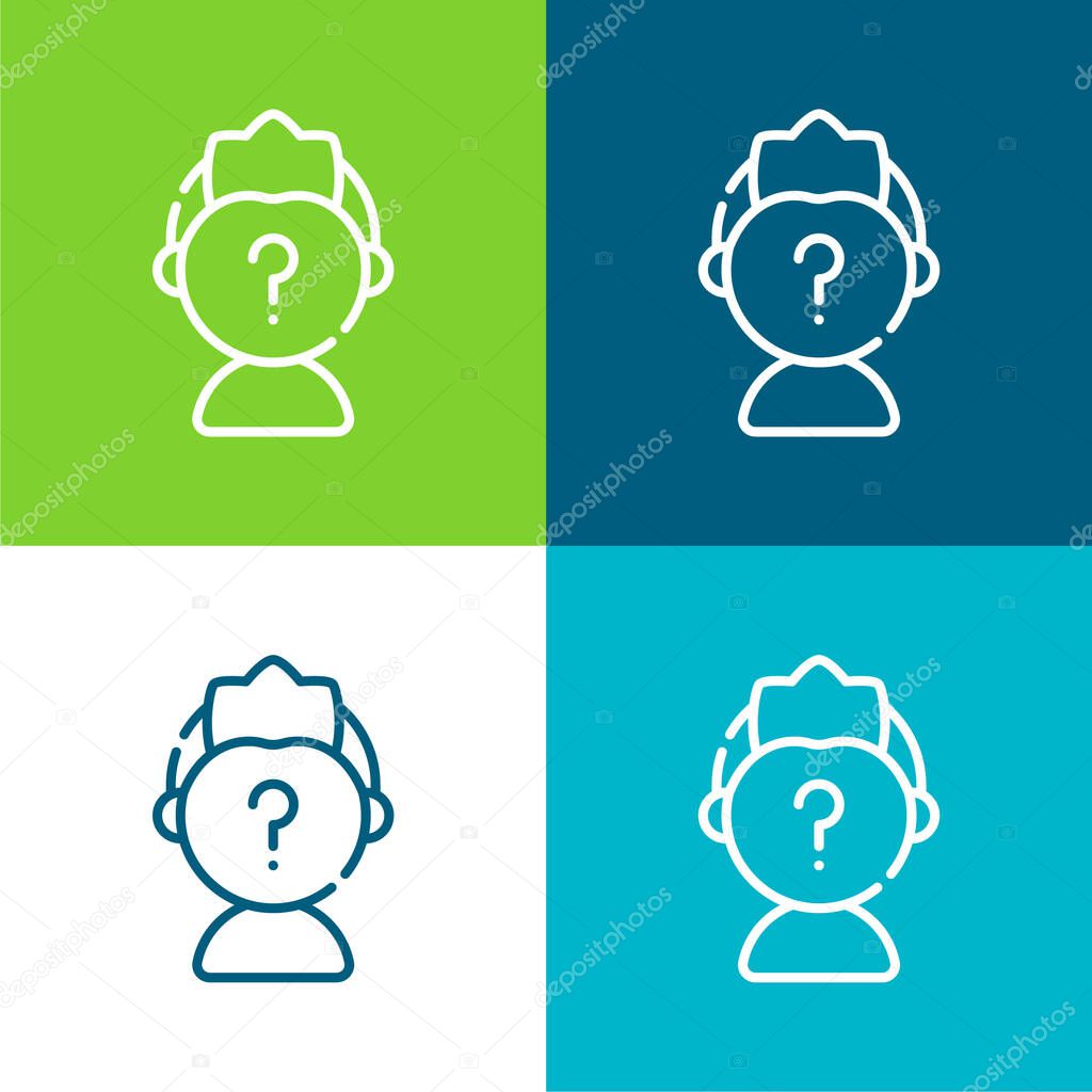 Anonymous Flat four color minimal icon set