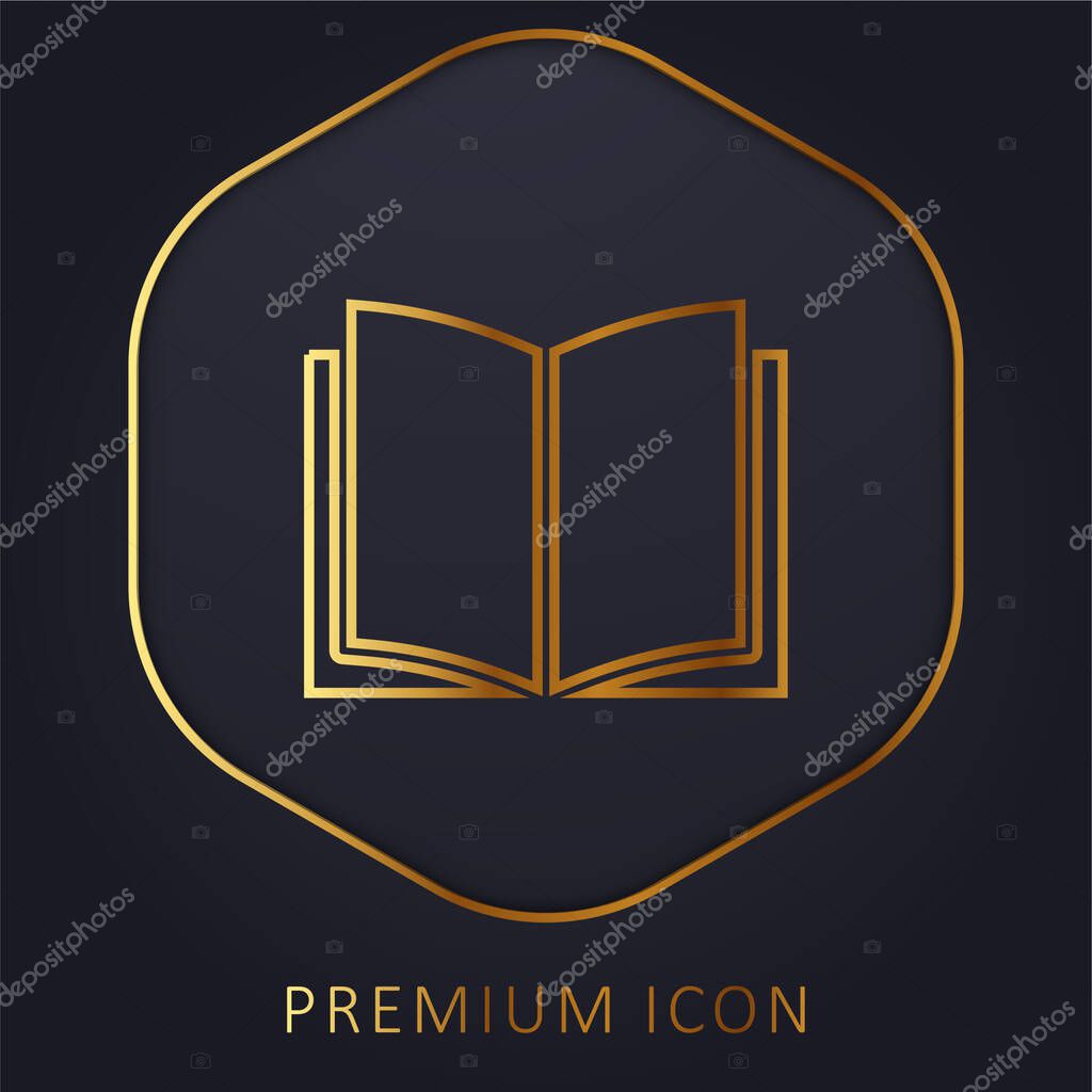 Book golden line premium logo or icon
