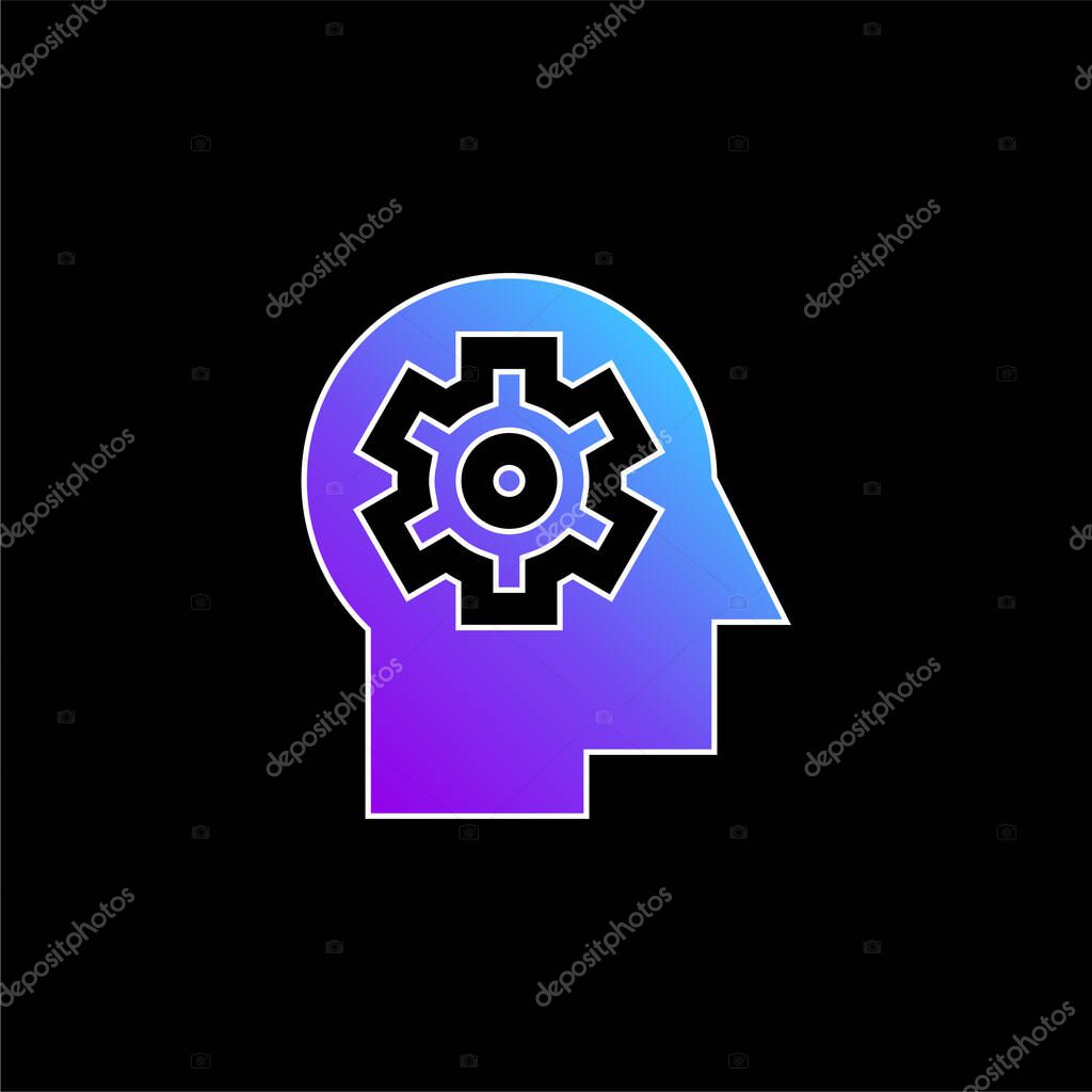 Brain blue gradient vector icon