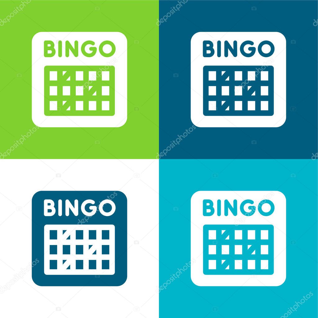 Bingo Flat four color minimal icon set