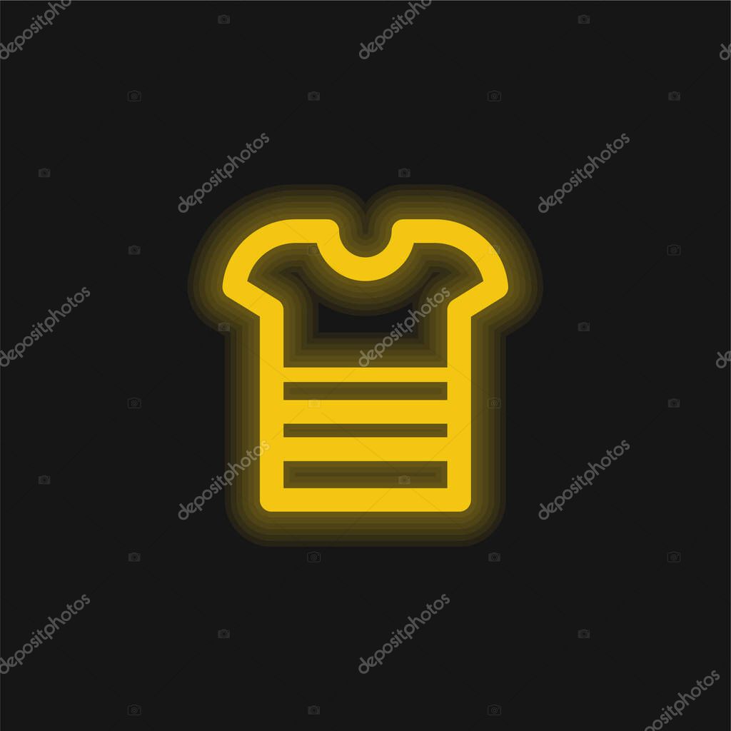 Boy Shirt yellow glowing neon icon