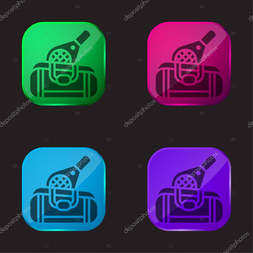 Bag four color glass button icon