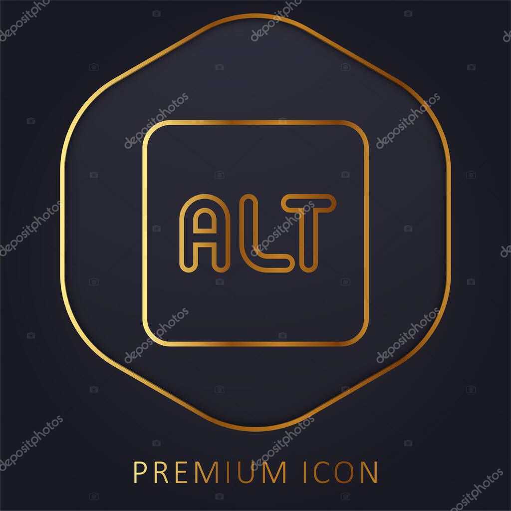Alt golden line premium logo or icon