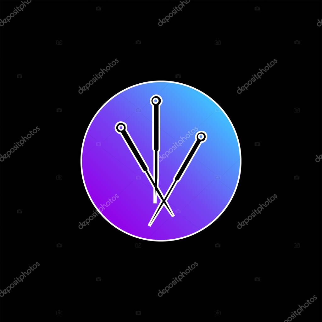 Acupuncture Needles In A Circle blue gradient vector icon