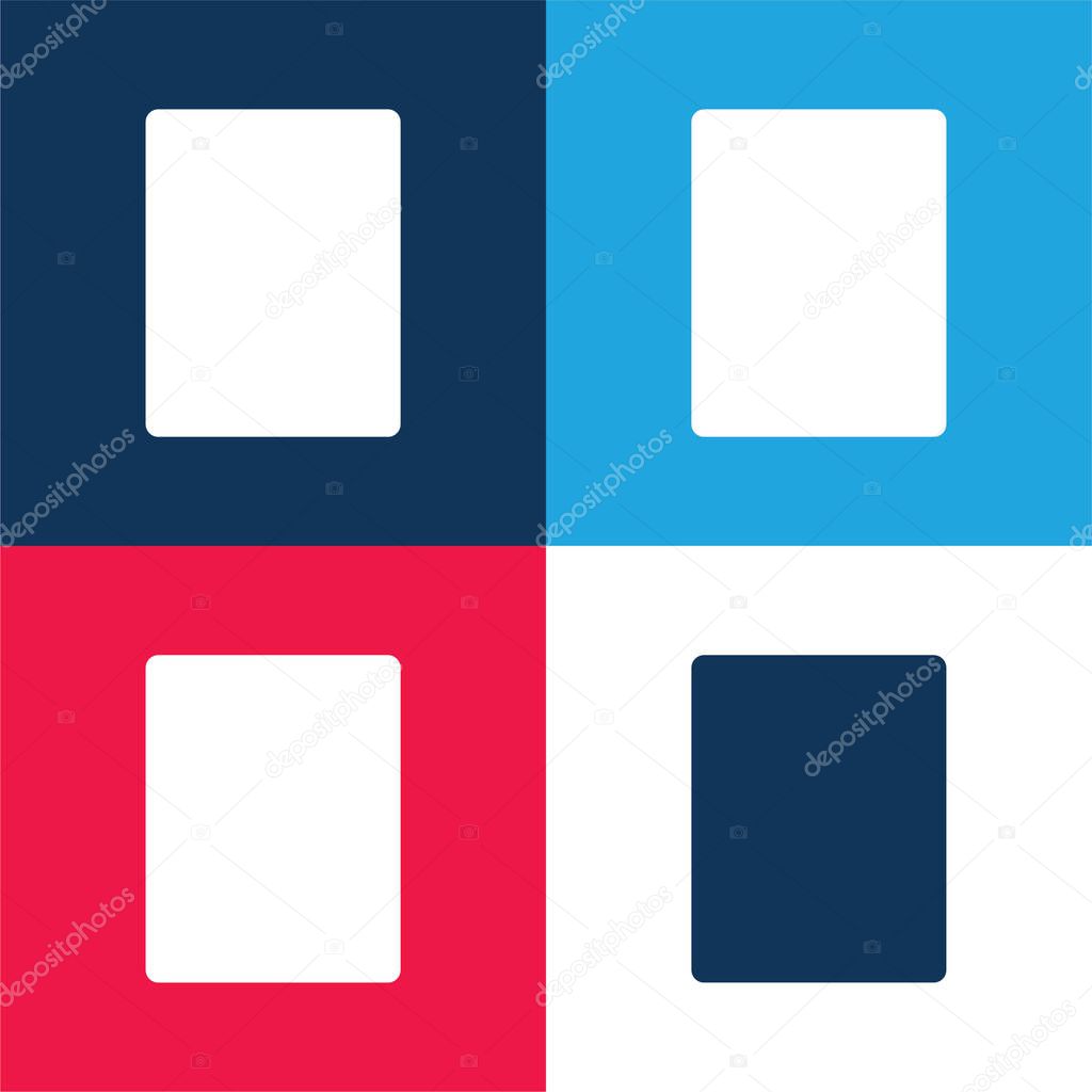 Black Rectangle blue and red four color minimal icon set
