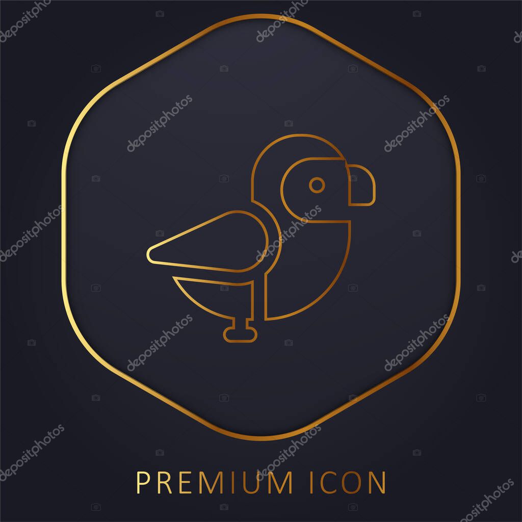 Bird golden line premium logo or icon
