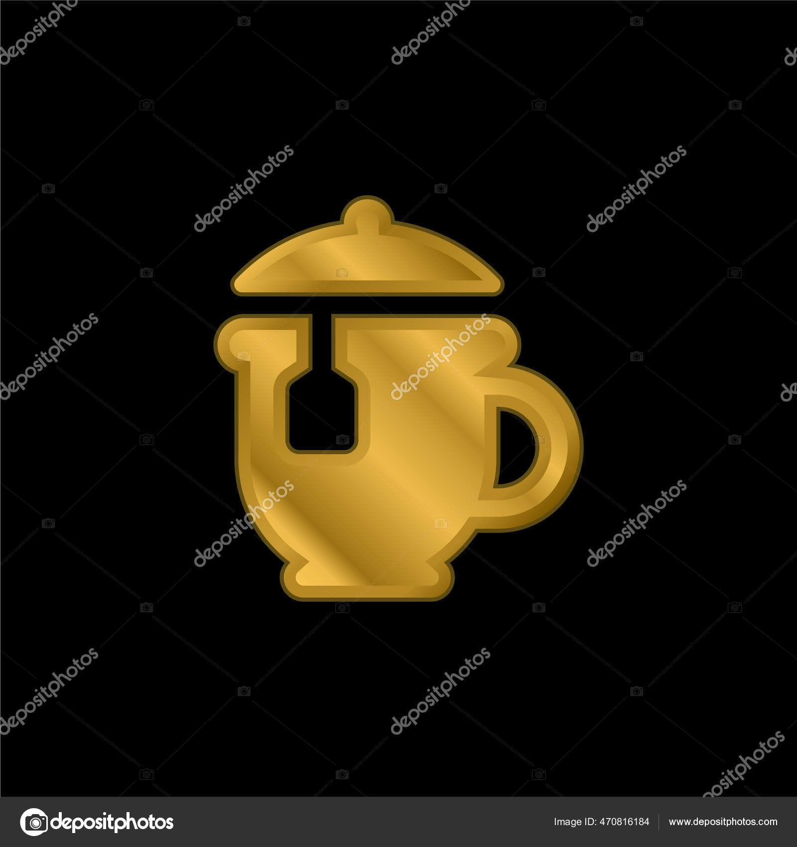 Big Tea Pot Gold Plated Metalic Icon Logo Vector Stock Vector Image by ©Infolight 470816184