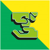 Almosen Grünes und gelbes modernes 3D-Vektor-Symbol-Logo