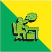 Angry Green a žluté moderní 3D vektorové logo