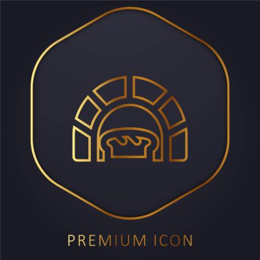 Ekmek Fırını altın çizgisi prim logosu veya simgesi