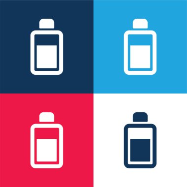 Vücut losyonu mavi ve kırmızı dört renk minimal simgesi