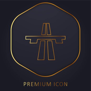 Bridge On Avenue Perspective golden line premium logo or icon clipart