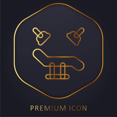 Yatak altın çizgisi prim logosu veya simgesi