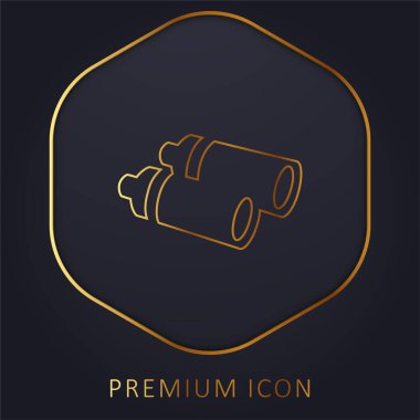 Binoculars golden line premium logo or icon clipart