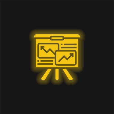 Analitik sarı parlak neon simgesi