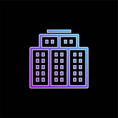 Büyük Otel mavi gradyan vektör simgesi