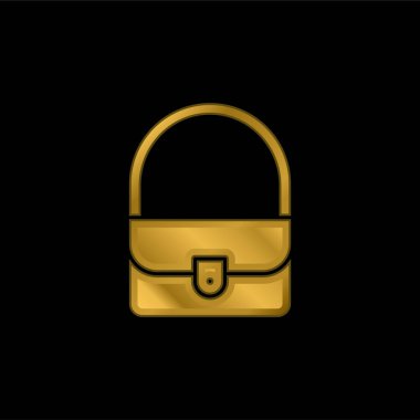 Altın kaplama metalik simge veya logo vektörü