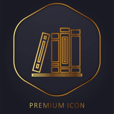 Kitaplar altın çizgi premium logo veya simge