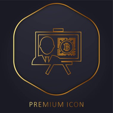 Bitcoin Sunumu Gazeteci Altın Hat prim logosu veya simgesi