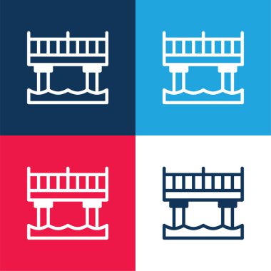 Köprü mavi ve kırmızı dört renk en küçük simge kümesi