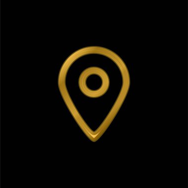 Büyük Harita Yer Tutucu Arayüz Altın Kaplama Metal Simgesi veya logo vektörü