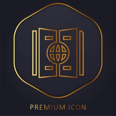 Atlas altın çizgisi prim logosu veya simgesi