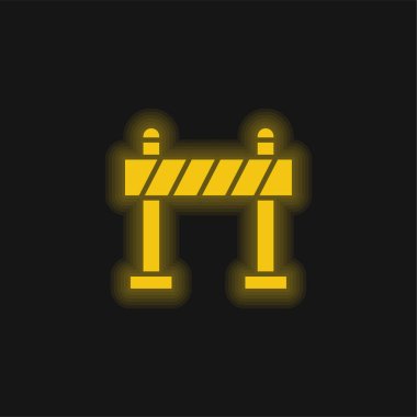 Barrier yellow glowing neon icon clipart