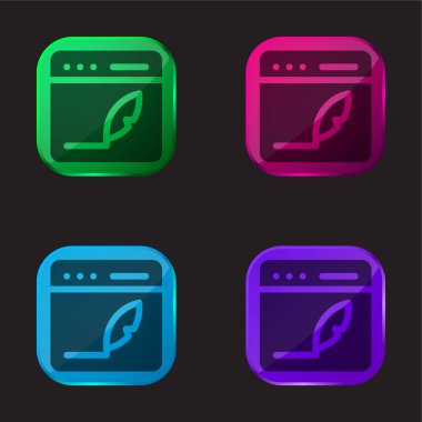 Dört renkli cam simge günlüğü