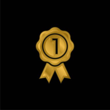 Rozet altın kaplama metalik simge veya logo vektörü