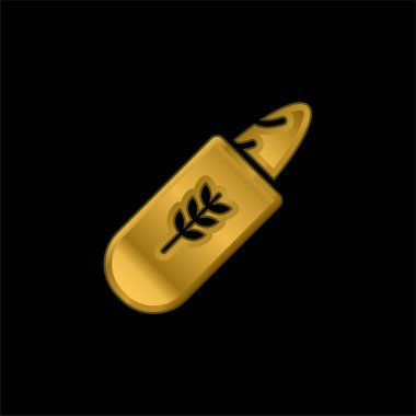 Ekmek Paketi altın kaplama metalik simge veya logo vektörü