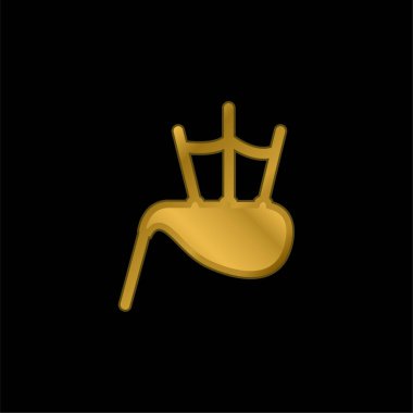 Poşet altın kaplama metalik simge veya logo vektörü