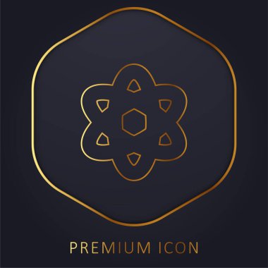 Atom altın çizgisi prim logosu veya simgesi