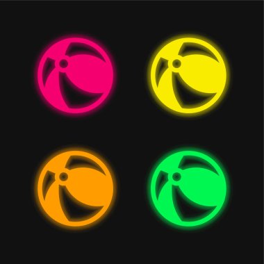 Dördüncü top parlayan neon vektör simgesi