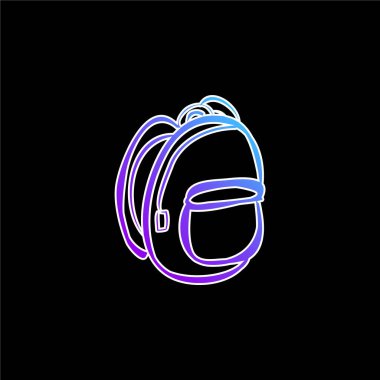 Sırt çantası El Çizimi Mavi Gradyan vektör simgesi