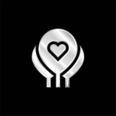 Balonlar gümüş kaplama metalik simge