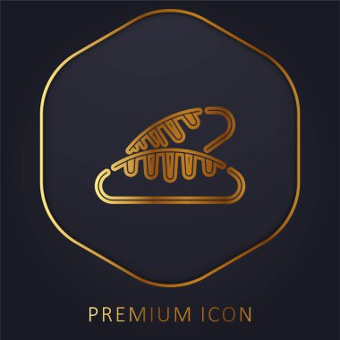 Ekmek altın çizgisi prim logosu veya simgesi
