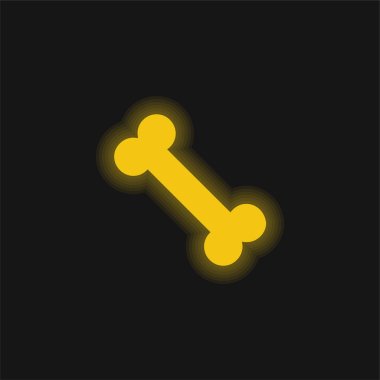 Bone yellow glowing neon icon clipart