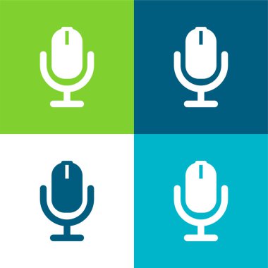 AD Radyo Düzlüğü 4 renk minimal simgesi seti