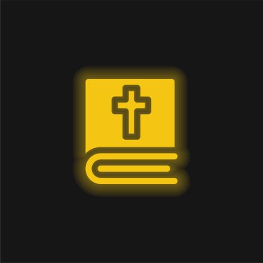 İncil sarı parlak neon simgesi