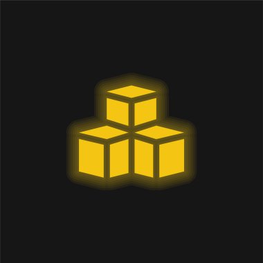 3d model sarı parlak neon simgesi