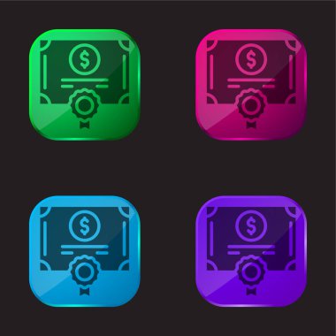 Bağ dört renkli cam düğme simgesi