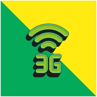 3g yeşil ve sarı modern 3d vektör simgesi logosu