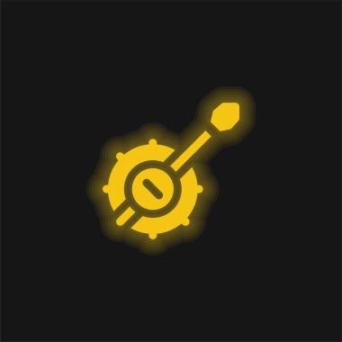 Banjo sarı parlak neon simgesi