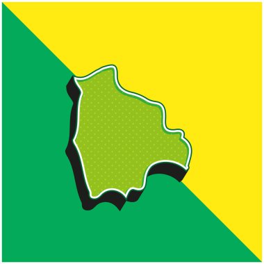 Bolivya Yeşil ve Sarı 3D modern vektör simgesi logosu