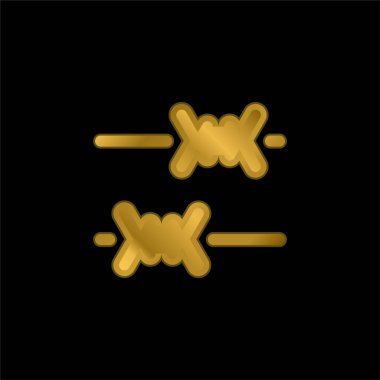 Dikenli altın kaplama metal ikon veya logo vektörü