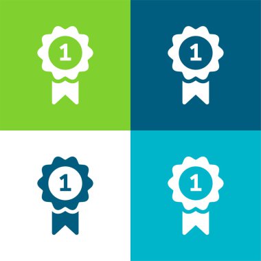 Ödül Düz 4 renk minimal simgesi seti
