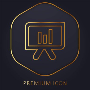 Çubuk Grafik altın çizgili karatahta prim logosu veya simgesi
