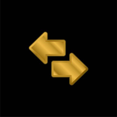 Altın kaplama metalik simge veya logo vektörü