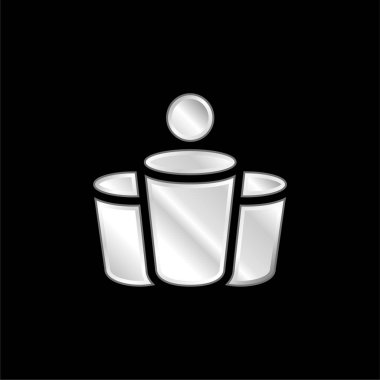 Bira pong gümüş kaplama metalik simge